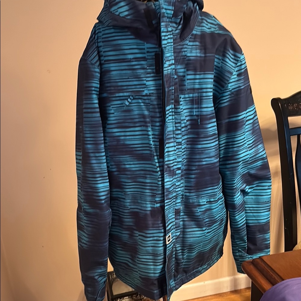 Blue Striped Hooded Jacket